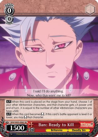 Image of Ban: Ready to Kill (SR) (SDS/SX03-056S SR) - The Seven Deadly Sins