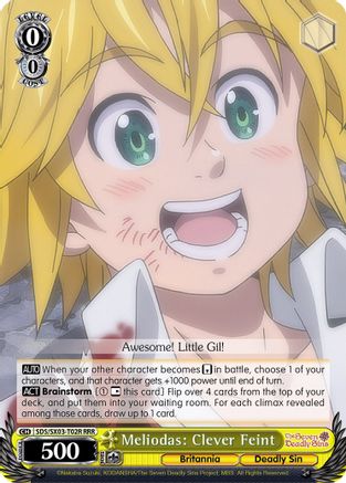 Image of Meliodas: Clever Feint (RRR) (SDS/SX03-T02R RRR) - The Seven Deadly Sins