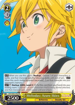 Image of Meliodas: Azure Skies (SDS/SX03-P02 PR) - The Seven Deadly Sins: Revival of The Commandments