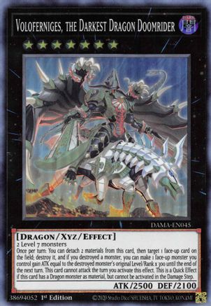 Image of Voloferniges, the Darkest Dragon Doomrider (DAMA-EN045) - Dawn of Majesty 1st Edition