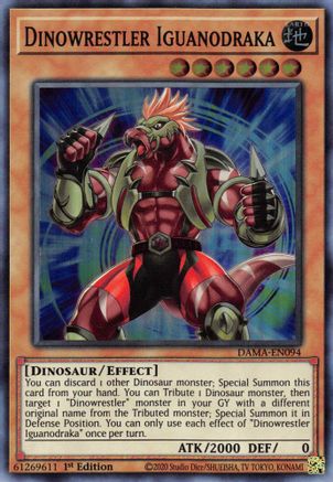 Image of Dinowrestler Iguanodraka (DAMA-EN094) - Dawn of Majesty 1st Edition