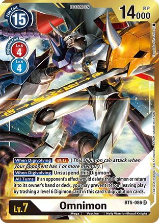 Image of Omnimon (Alternate Art - Tomotake Kinoshita) (BT5-086) - Battle of Omni Foil