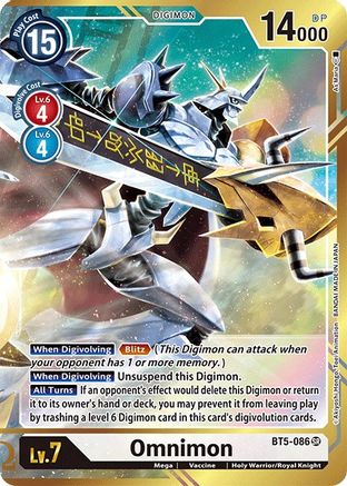 Image of Omnimon (Alternate Art - As'Maria) (BT5-086) - Battle of Omni Foil
