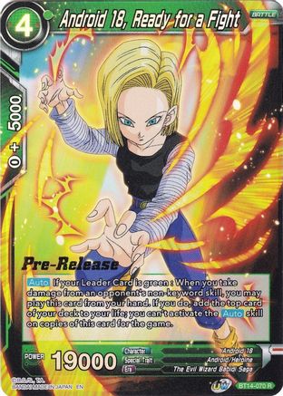 Image of Android 18, Ready for a Fight (BT14-070) - Cross Spirits PreRelease Cards