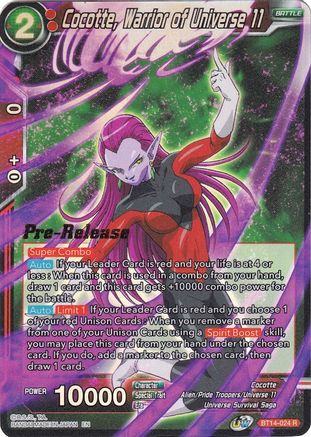 Image of Cocotte, Warrior of Universe 11 (BT14-024) - Cross Spirits PreRelease Cards