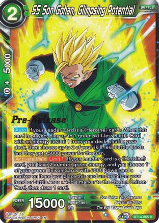 Image of SS Son Gohan, Glimpsing Potential (BT14-065) - Cross Spirits PreRelease Cards