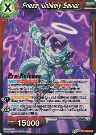 Image of Frieza, Unlikely Savior (BT14-003) - Cross Spirits PreRelease Cards