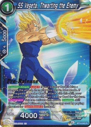 Image of SS Vegeta, Thwarting the Enemy (BT14-043) - Cross Spirits PreRelease Cards