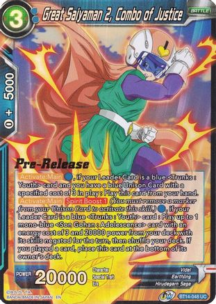 Image of Great Saiyaman 2, Combo of Justice (BT14-048) - Cross Spirits PreRelease Cards