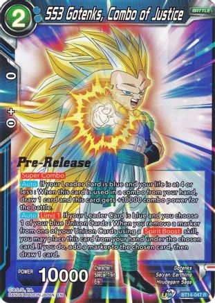 Image of SS3 Gotenks, Combo of Justice (BT14-047) - Cross Spirits PreRelease Cards