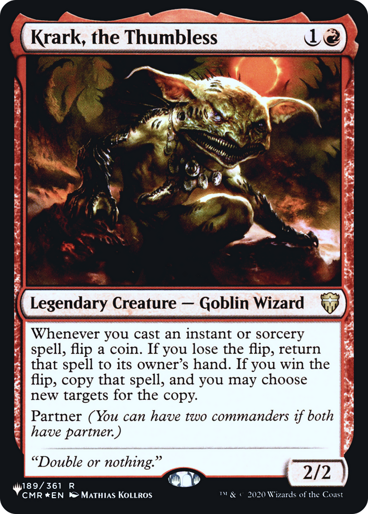 Image of Krark, the Thumbless (LIST-189) - The List Foil