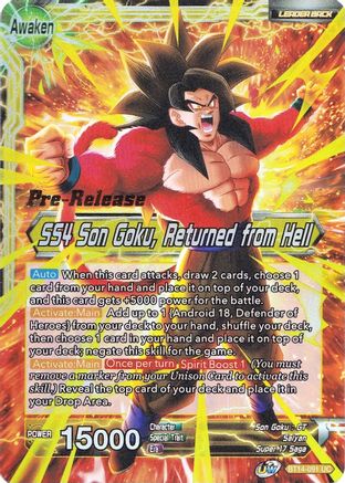 Image of Son Goku // SS4 Son Goku, Returned from Hell (BT14-091) - Cross Spirits PreRelease Cards