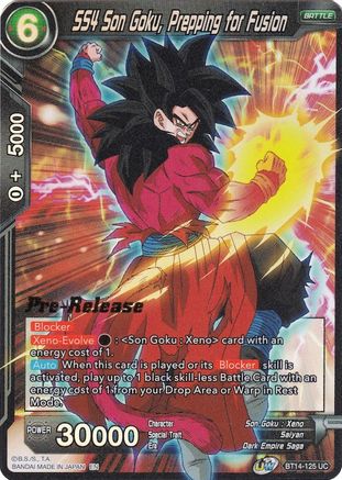 Image of SS4 Son Goku, Prepping for Fusion (BT14-125) - Cross Spirits PreRelease Cards