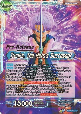 Image of Trunks // Trunks, the Hero's Successor (BT14-031) - Cross Spirits PreRelease Cards