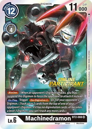 Image of Machinedramon - BT2-066 (2021 Championship Online Regional) [Online Participant] (BT2-066) - Release Special Booster 1.0 Foil
