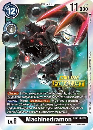 Image of Machinedramon - BT2-066 (2021 Championship Online Regional) [Online Finalist] (BT2-066) - Release Special Booster 1.0 Foil