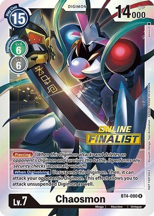 Image of Chaosmon - BT4-090 (2021 Championship Online Regional) [Online Finalist] (BT4-090) - Great Legend Foil
