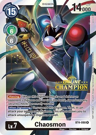 Image of Chaosmon - BT4-090 (2021 Championship Online Regional) [Online Champion] (BT4-090) - Great Legend Foil