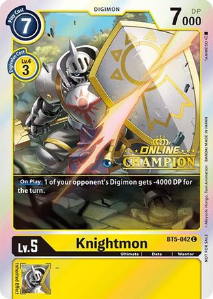 Image of Knightmon - BT5-042 (2021 Championship Online Regional) [Online Champion] (BT5-042) - Battle of Omni Foil