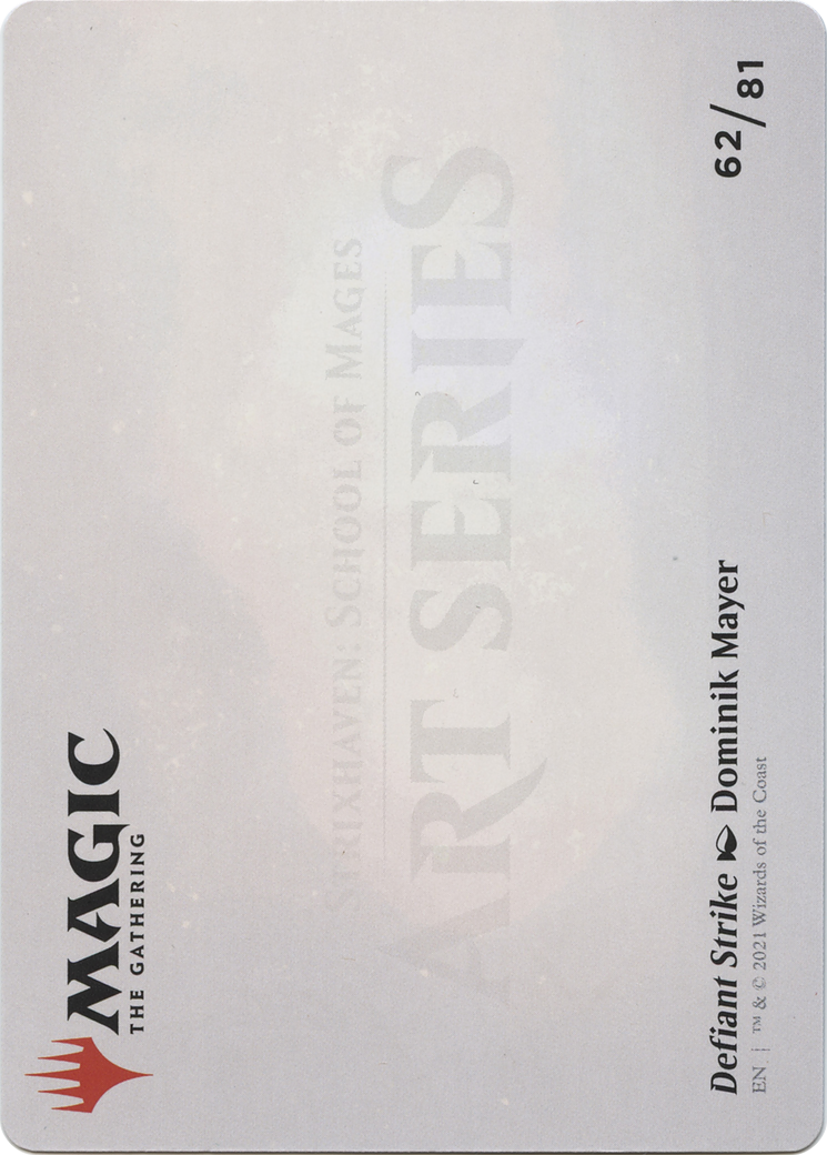 Image of Defiant Strike // Defiant Strike (ASTX-062) - Strixhaven Art Series (Borderless) Foil