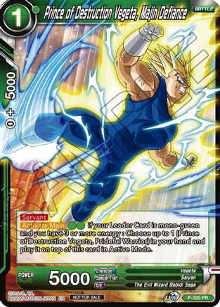Image of Prince of Destruction Vegeta, Majin Defiance (P-320) - Tournament Promotion Cards