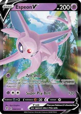 Image of Espeon V 064/203  - Holofoil SWSH07 Evolving Skies - Ultra Rare