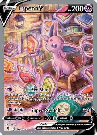 Image of Espeon V (Alternate Full Art) 180/203  - Holofoil SWSH07 Evolving Skies - Ultra Rare