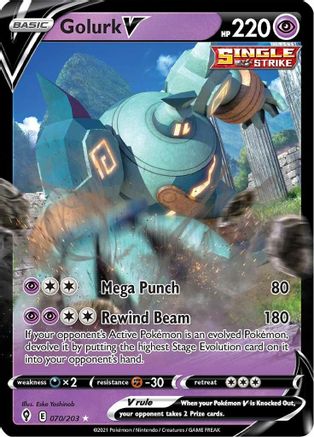 Image of Golurk V 070/203  - Holofoil SWSH07 Evolving Skies - Ultra Rare