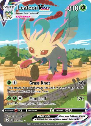Image of Leafeon VMAX (Alternate Art Secret) 205/203  - Holofoil SWSH07 Evolving Skies - Secret Rare