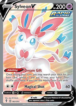Image of Sylveon V (Full Art) 183/203  - Holofoil SWSH07 Evolving Skies - Ultra Rare