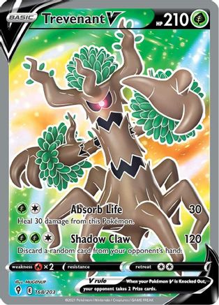 Image of Trevenant V (Full Art) 168/203  - Holofoil SWSH07 Evolving Skies - Ultra Rare