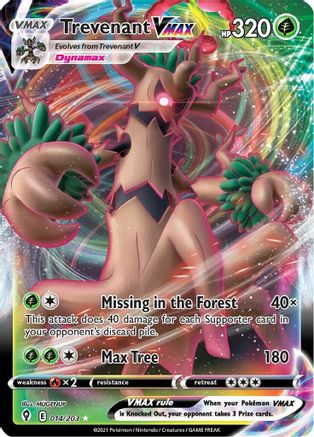 Image of Trevenant VMAX 014/203  - Holofoil SWSH07 Evolving Skies - Ultra Rare