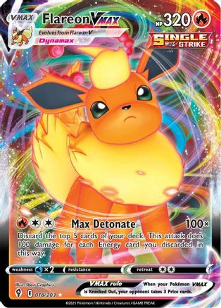 Image of Flareon VMAX 018/203  - Holofoil SWSH07 Evolving Skies - Ultra Rare