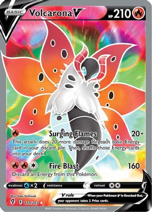 Image of Volcarona V (Full Art) 170/203  - Holofoil SWSH07 Evolving Skies - Ultra Rare