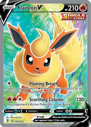 Image of Flareon V (Full Art) 169/203  - Holofoil SWSH07 Evolving Skies - Ultra Rare