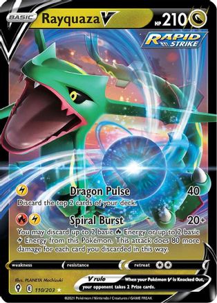Image of Rayquaza V 110/203  - Holofoil SWSH07 Evolving Skies - Ultra Rare