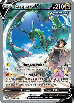 Image of Rayquaza V (Alternate Full Art) 194/203  - Holofoil SWSH07 Evolving Skies - Ultra Rare