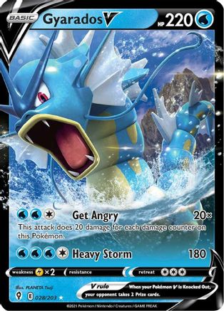 Image of Gyarados V 028/203  - Holofoil SWSH07 Evolving Skies - Ultra Rare