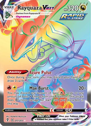 Image of Rayquaza VMAX (Secret) 217/203  - Holofoil SWSH07 Evolving Skies - Secret Rare