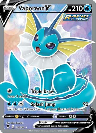 Image of Vaporeon V (Full Art) 172/203  - Holofoil SWSH07 Evolving Skies - Ultra Rare