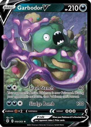 Image of Garbodor V 100/203  - Holofoil SWSH07 Evolving Skies - Ultra Rare