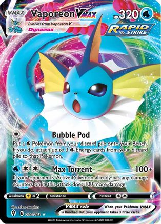 Image of Vaporeon VMAX 030/203  - Holofoil SWSH07 Evolving Skies - Ultra Rare