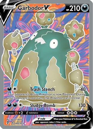 Image of Garbodor V (Full Art) 190/203  - Holofoil SWSH07 Evolving Skies - Ultra Rare