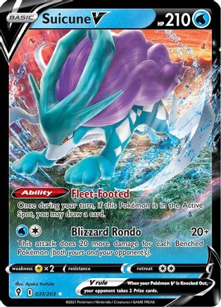 Image of Suicune V 031/203  - Holofoil SWSH07 Evolving Skies - Ultra Rare