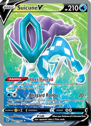 Image of Suicune V (Full Art) 173/203  - Holofoil SWSH07 Evolving Skies - Ultra Rare