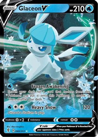 Image of Glaceon V 040/203  - Holofoil SWSH07 Evolving Skies - Ultra Rare