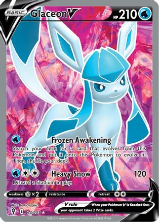 Image of Glaceon V (Full Art) 174/203  - Holofoil SWSH07 Evolving Skies - Ultra Rare