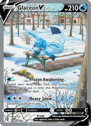 Image of Glaceon V (Alternate Full Art) 175/203  - Holofoil SWSH07 Evolving Skies - Ultra Rare