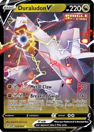 Image of Duraludon V 122/203  - Holofoil SWSH07 Evolving Skies - Ultra Rare