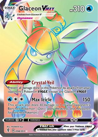 Image of Glaceon VMAX (Secret) 208/203  - Holofoil SWSH07 Evolving Skies - Secret Rare